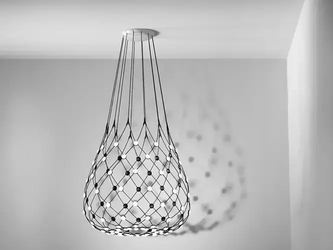 Mesh light hanging from net