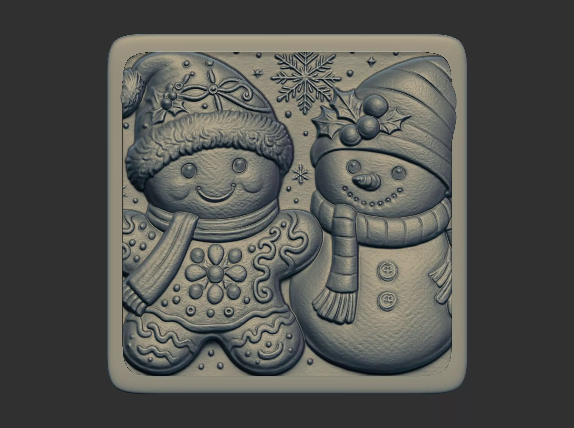 christmas ginger cookie snowman 3D print model