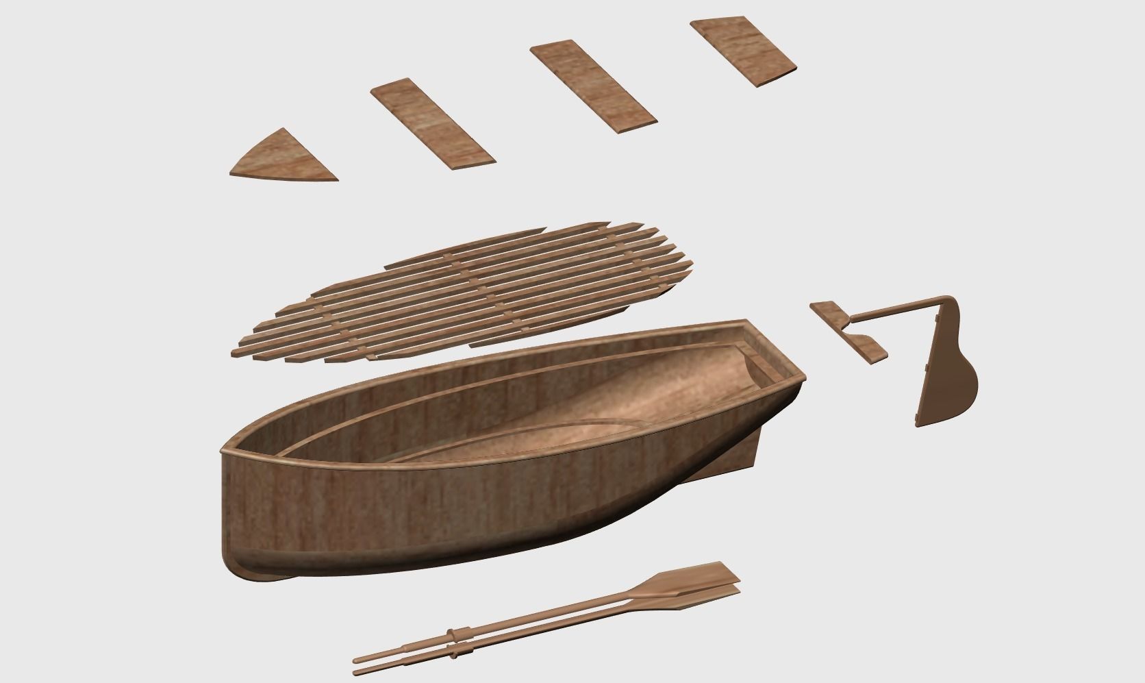 Row Boat 3D print model_2
