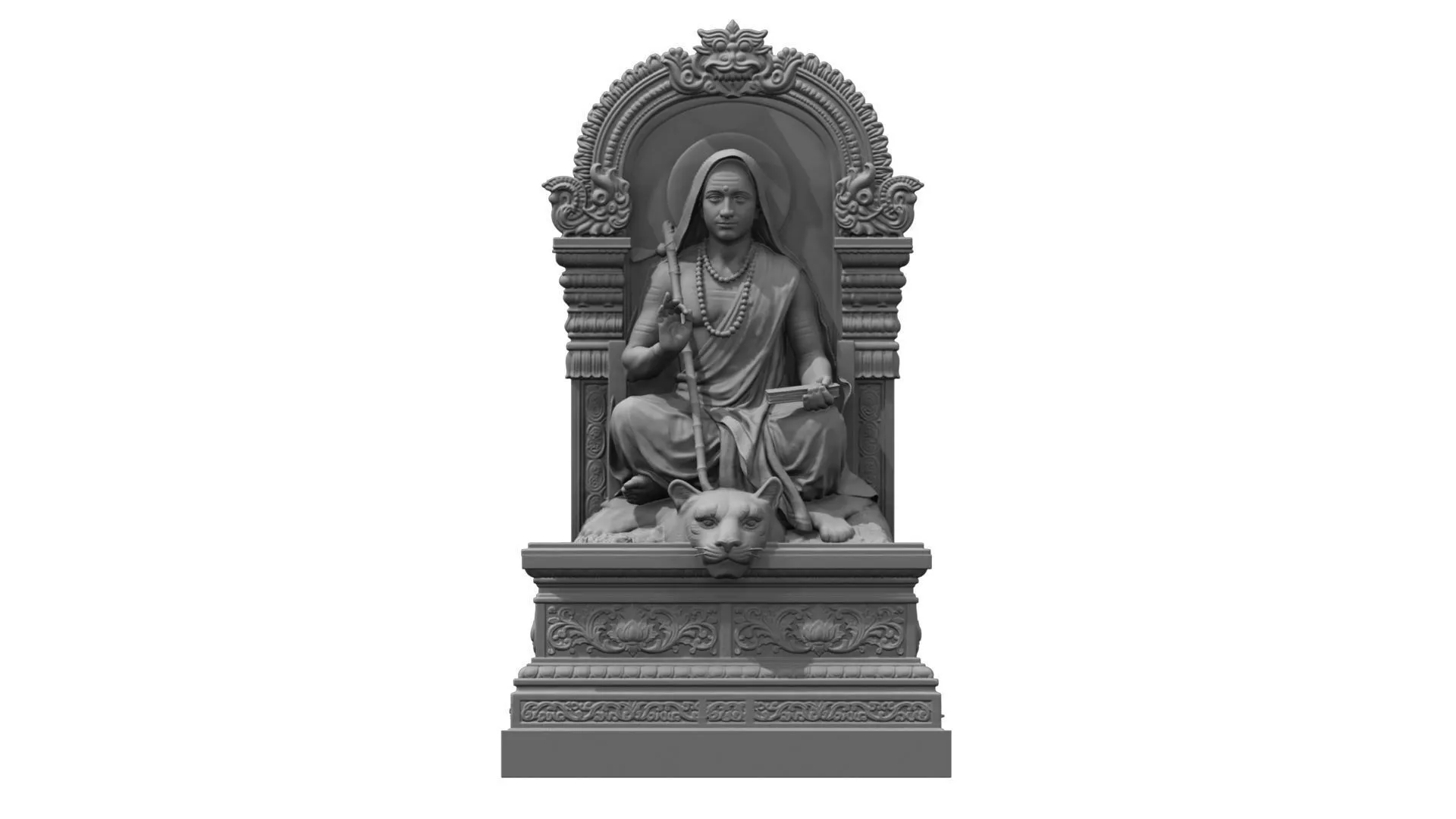 Adi Shankaracharya statue sculpture hi poly 3D model