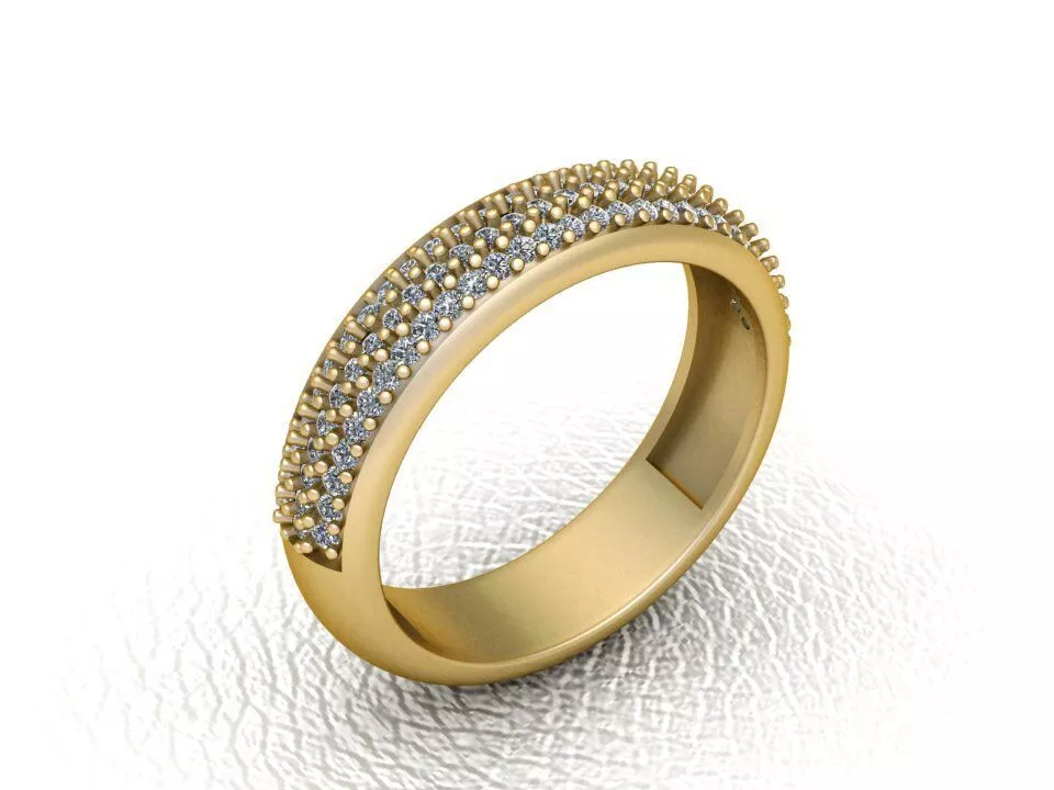 Diamond Beaded Eternity Band Ring 3D print model
