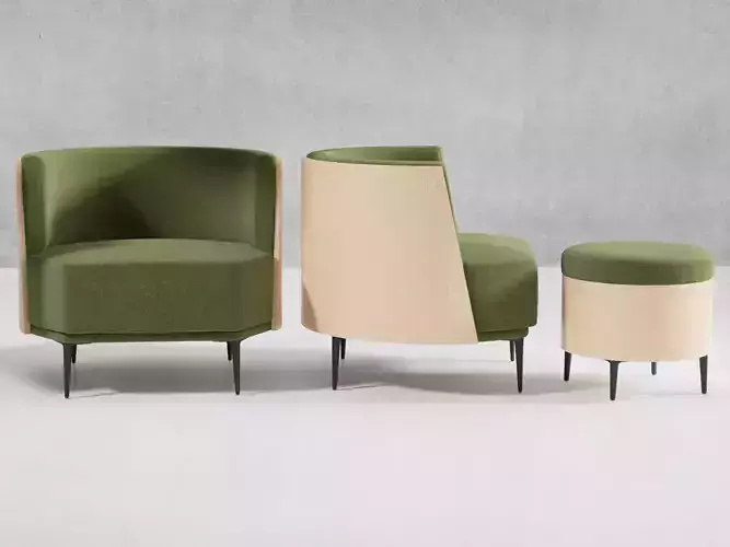 Pergy lounge chair and ottoman