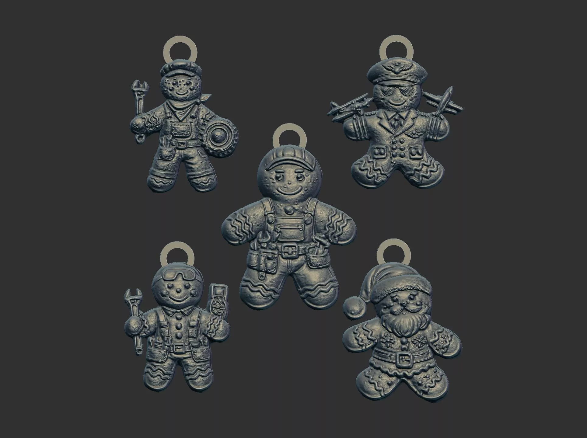 ginger worker cnc model keychain 3D print model
