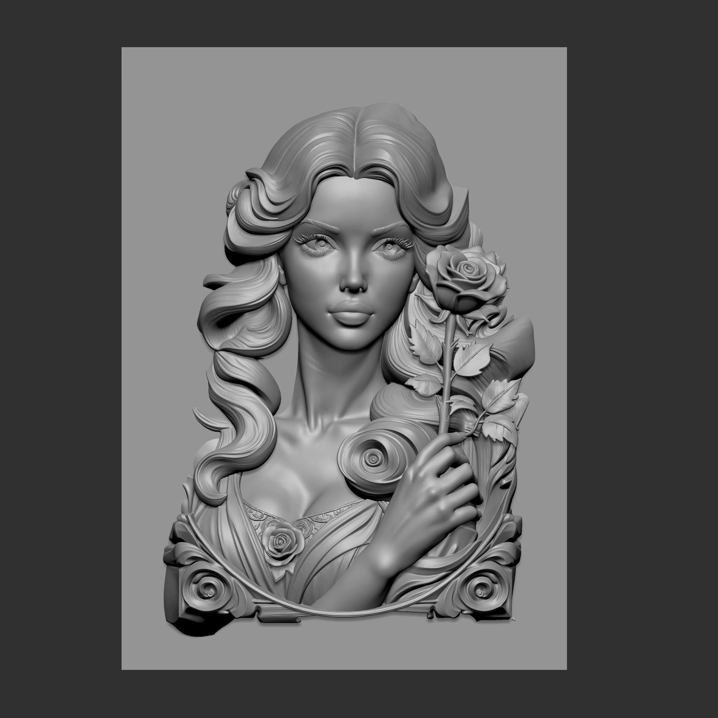 a Lady of Roses 3D model 3D print model