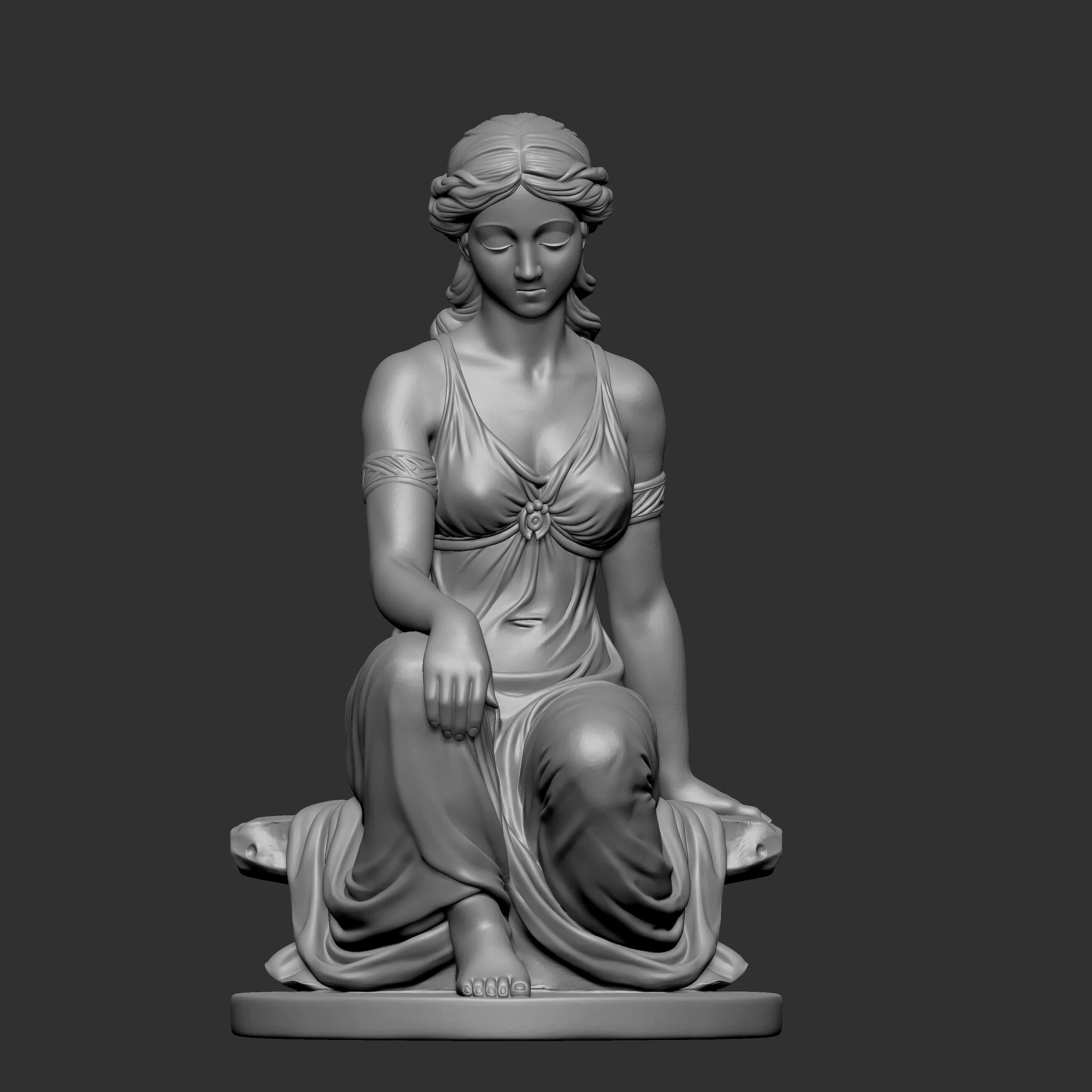 seated 3d gir 3D print model