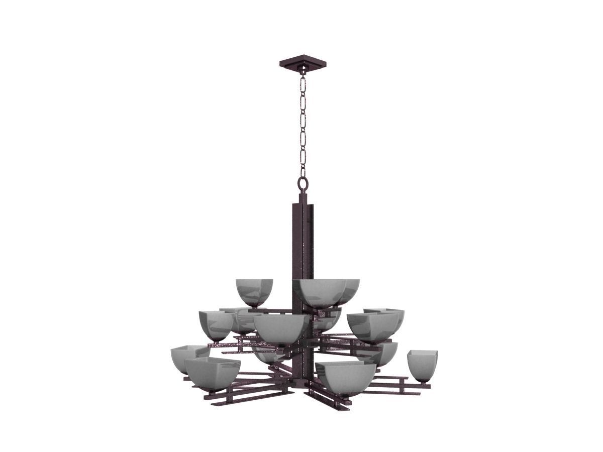 40 Metal frame lights collection 3D model_4