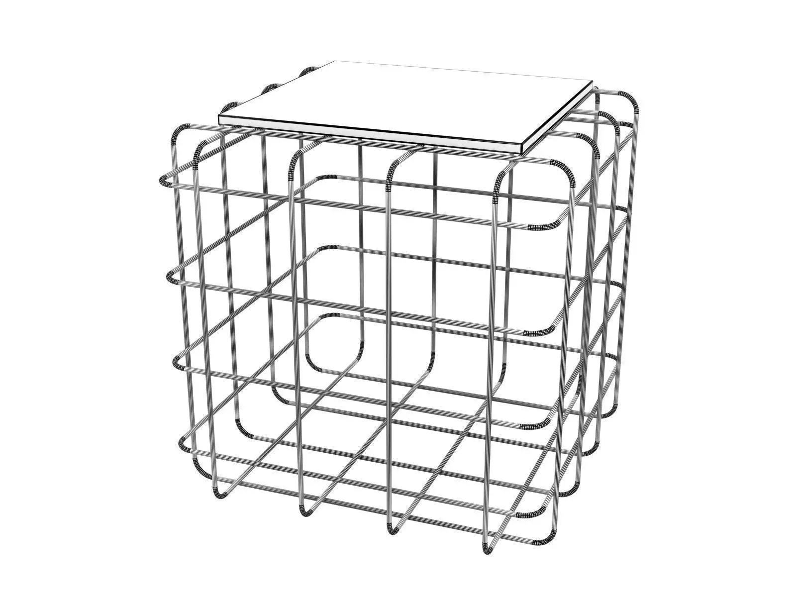 Wire coffee table 3D model_3