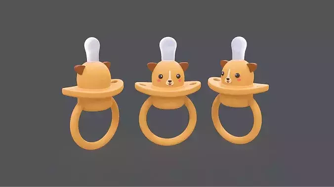 Low-Poly Dog Baby Pacifier