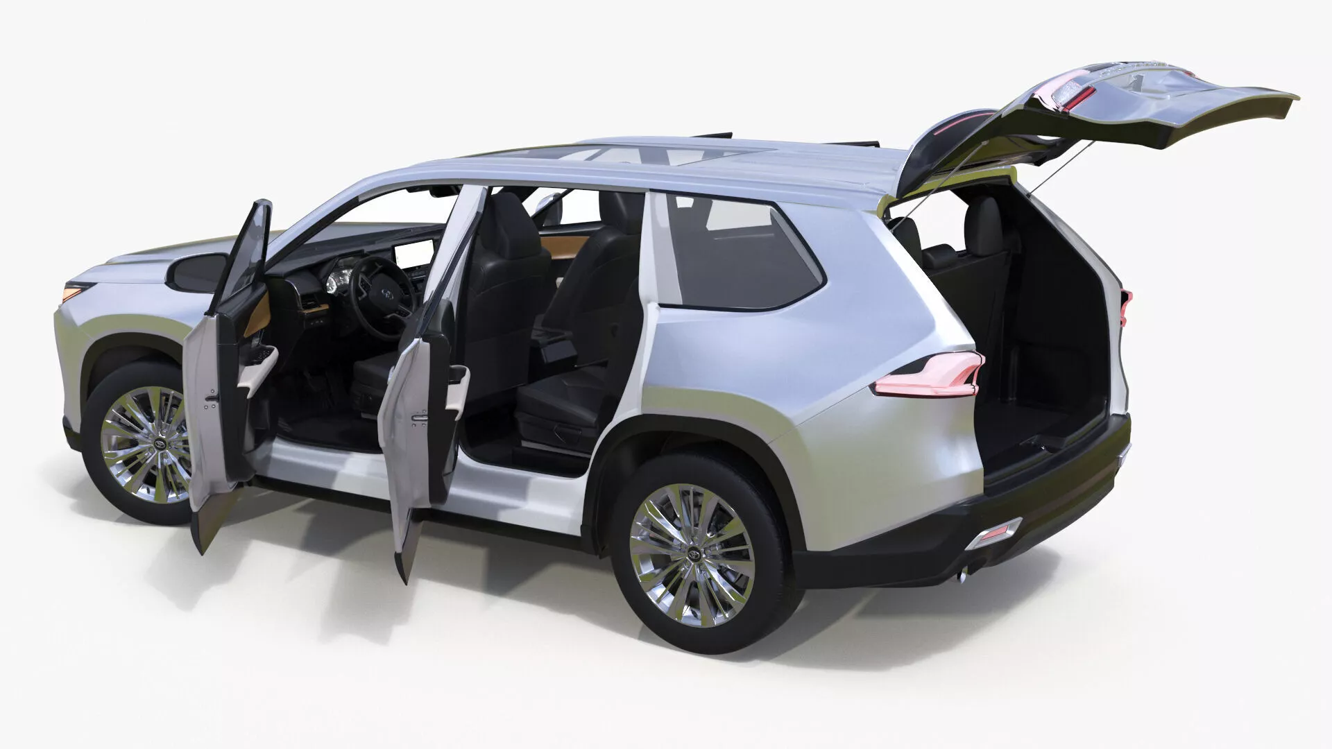 Toyota Grand Highlander 2024 White Rigged for Maya 3D model