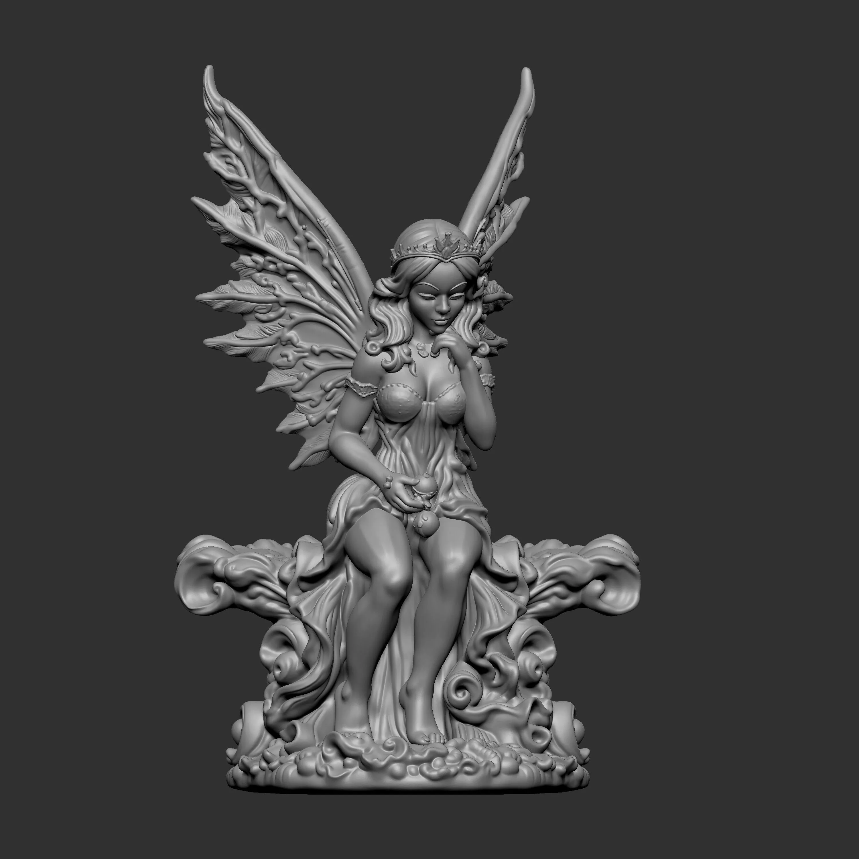 Sitting Girl or Classical Woman Statue 3D print model