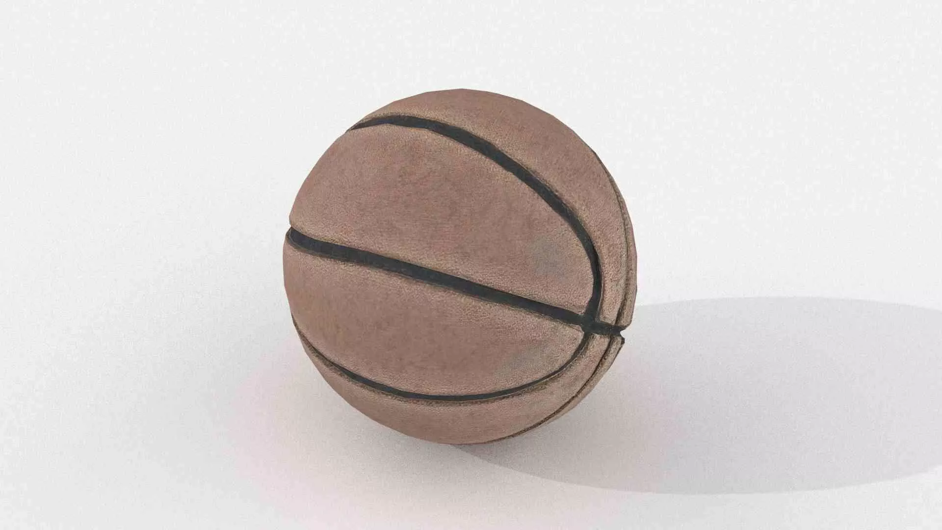 Worn leather basketball Low-poly 3D model