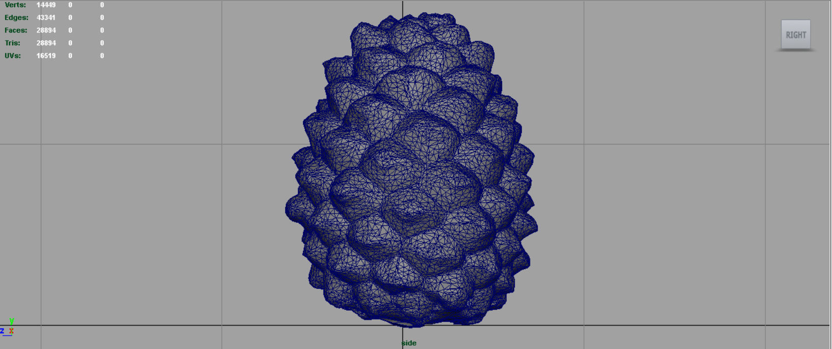 Pinecone 2 pineapple Low-poly 3D model_10