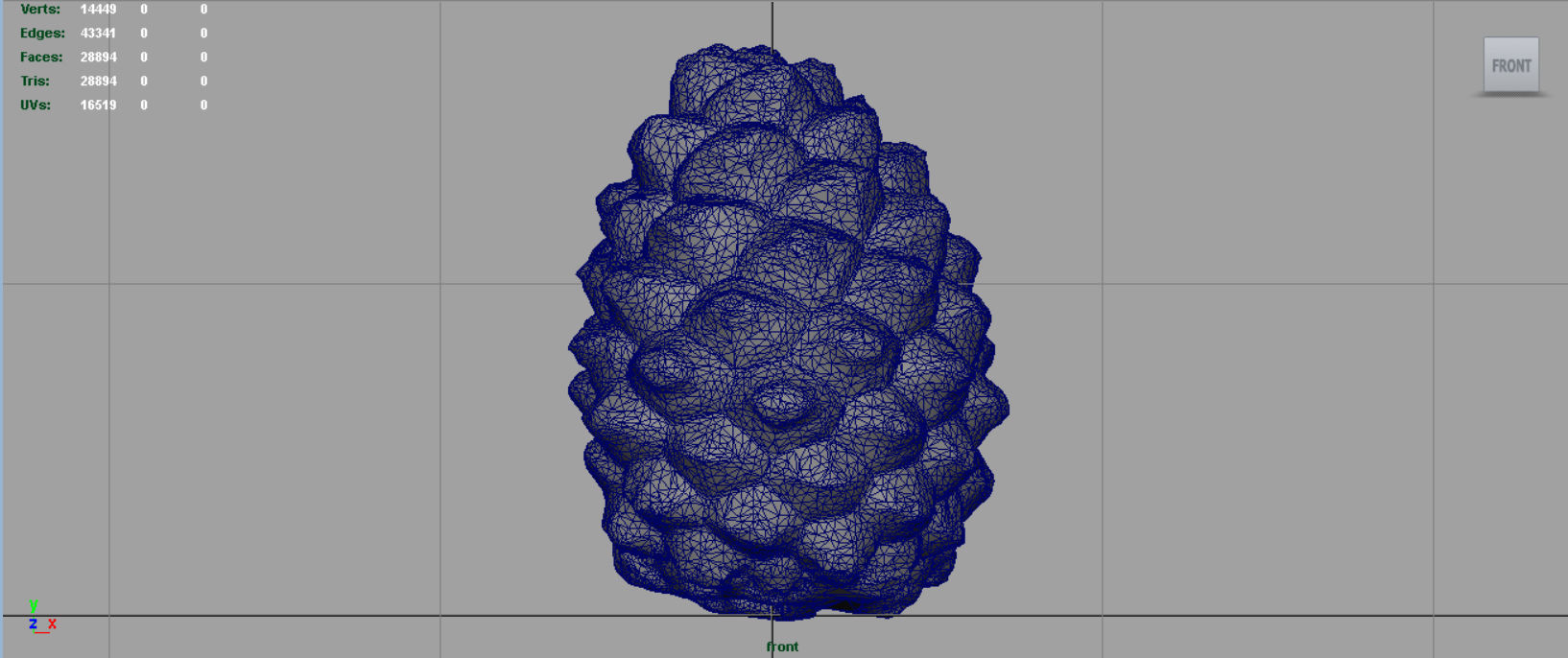 Pinecone 2 pineapple Low-poly 3D model_8