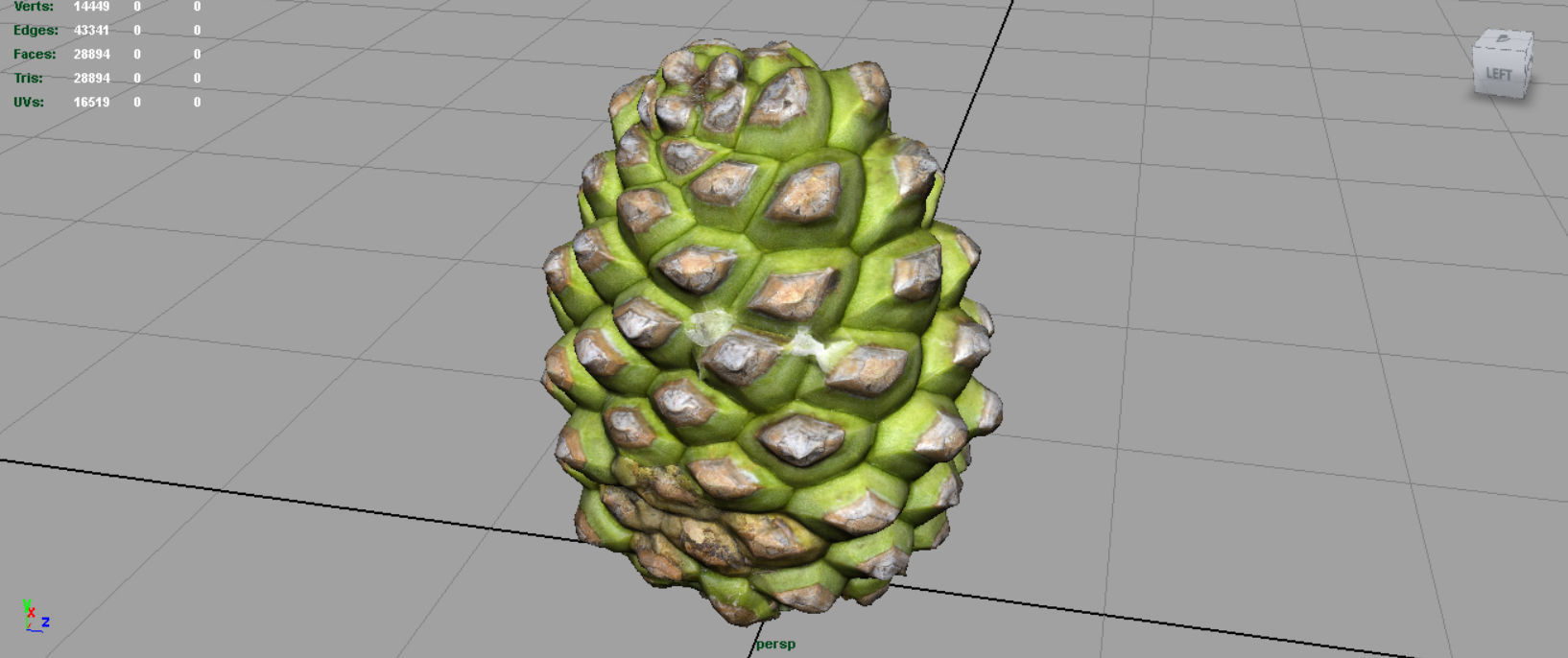 Pinecone 2 pineapple Low-poly 3D model_3