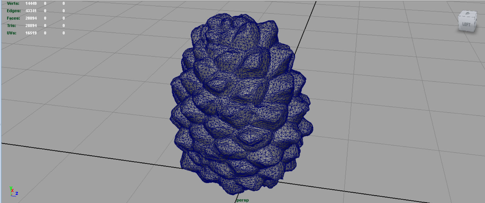 Pinecone 2 pineapple Low-poly 3D model_4