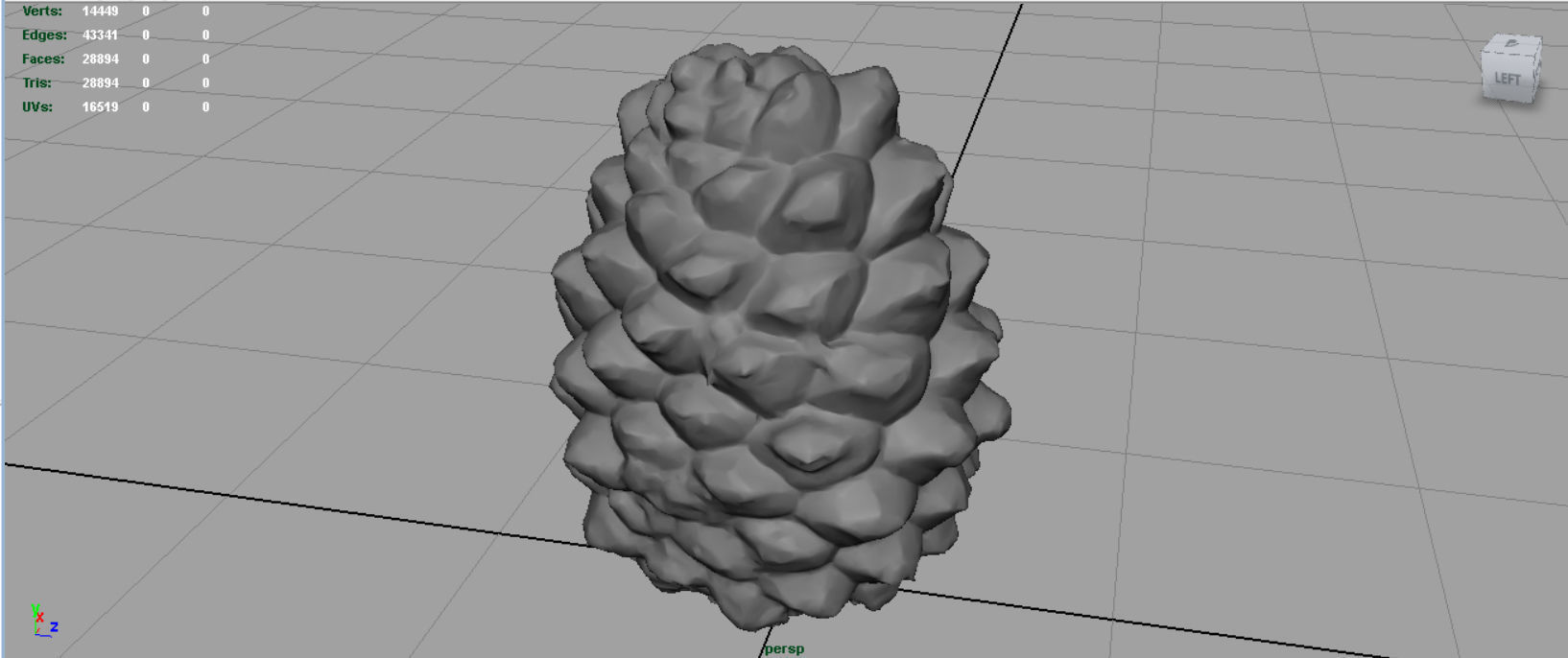 Pinecone 2 pineapple Low-poly 3D model_2