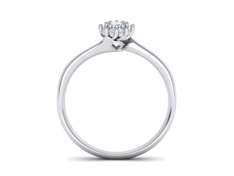 Engagement ring  122 centr 3mm stone 3D print model_27