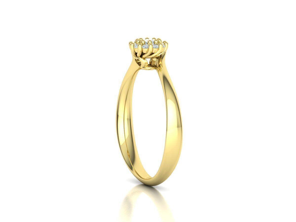 Engagement ring  122 centr 3mm stone 3D print model_21