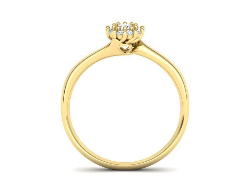 Engagement ring  122 centr 3mm stone 3D print model_26