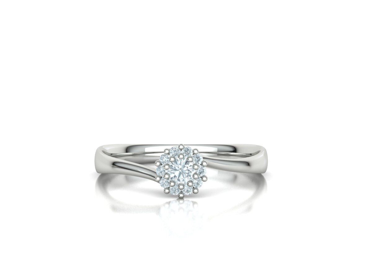 Engagement ring  122 centr 3mm stone 3D print model_13