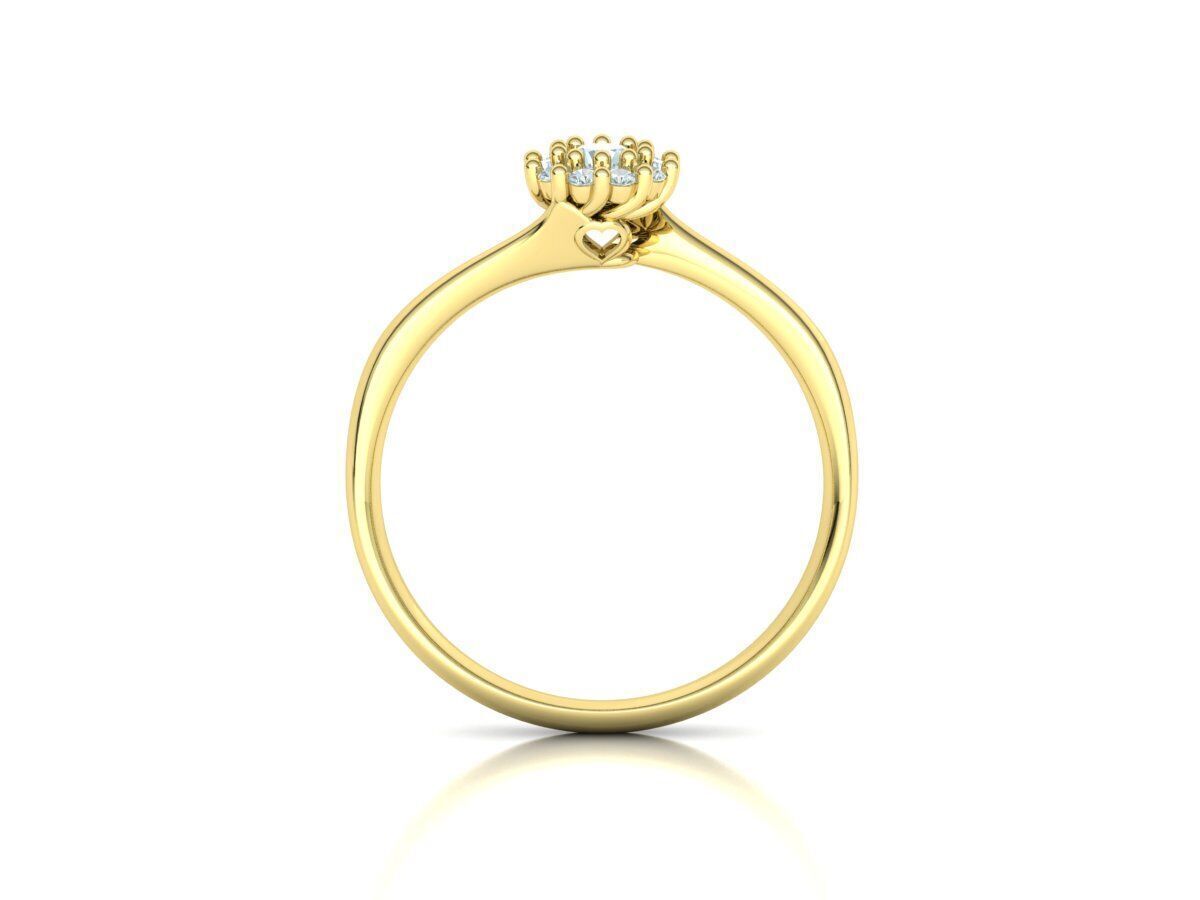 Engagement ring  122 centr 3mm stone 3D print model_18