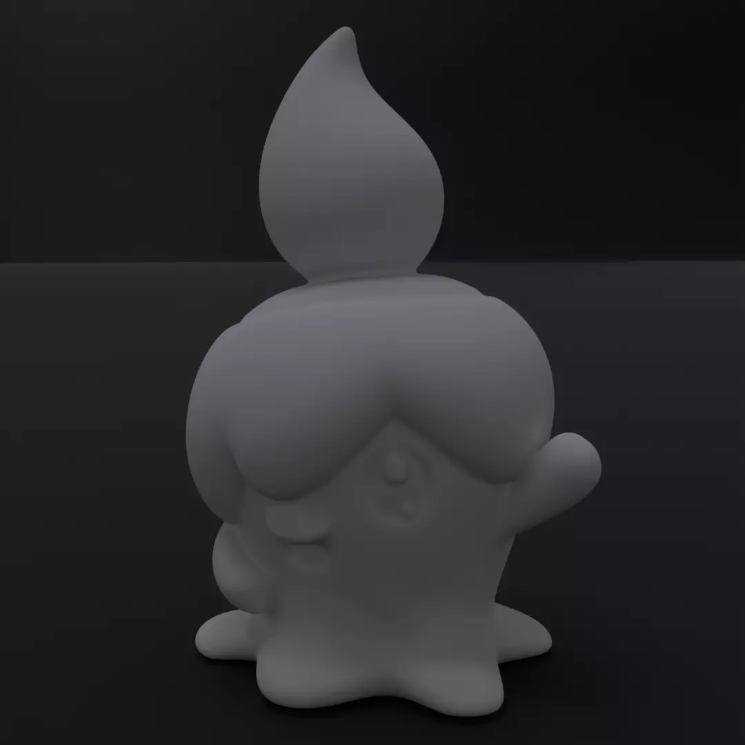 Stylized Wax Candle Spirit Figurines 3D Print Magic Ghost Statue 3D print model