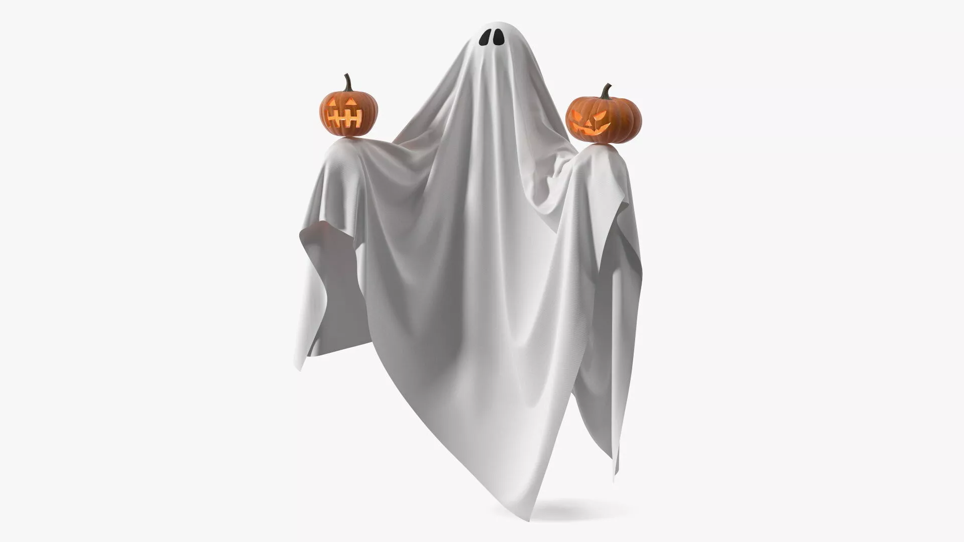 Ghost with Pumpkins for Halloween 3D model