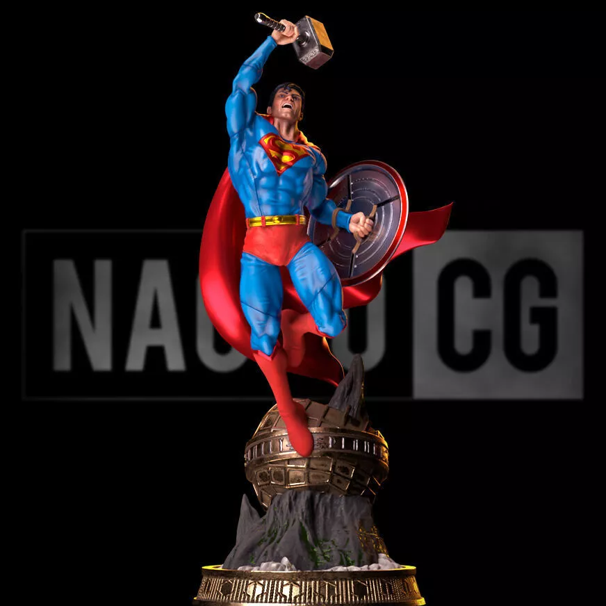 Fan Art Superman Crossover Statue 3D print model 3D print model