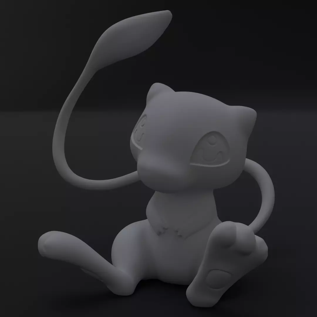 Stylized Mythical Feline Figurine 3D Print Sitting Chibi Statue 3D print model