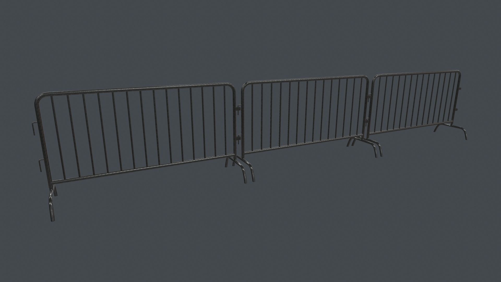 Traffic Fence PBR Game Ready Low-poly 3D model_10