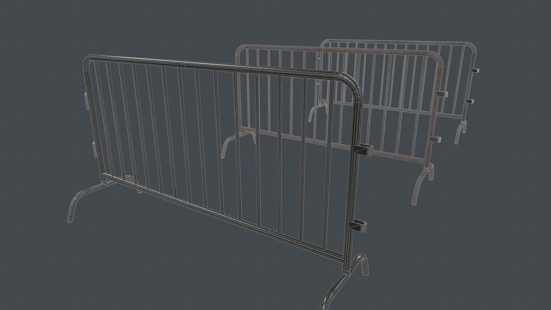 Traffic Fence PBR Game Ready Low-poly 3D model_14