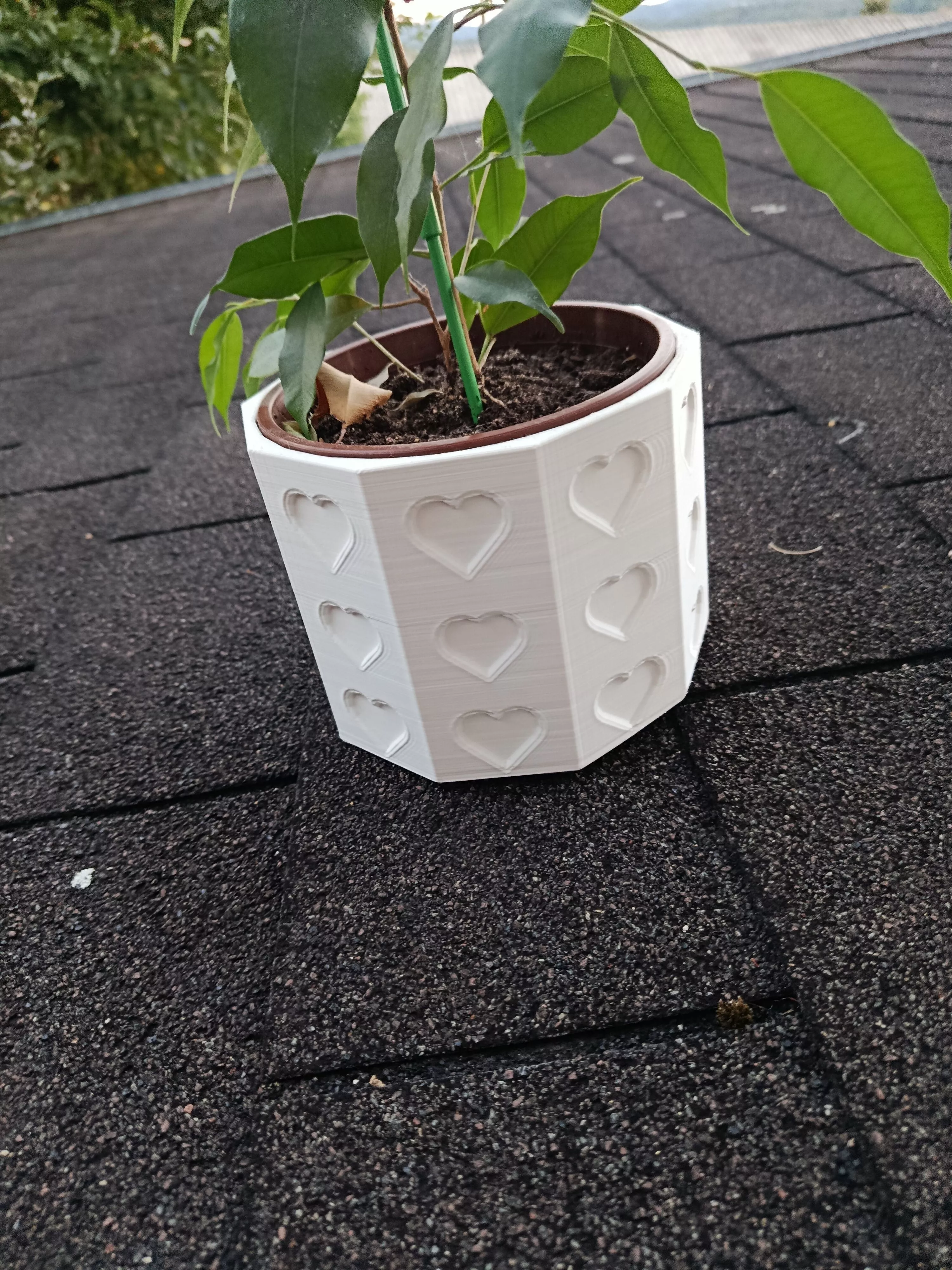 Geometric Heart Planter Pot - No Support 3D Print 3D print model