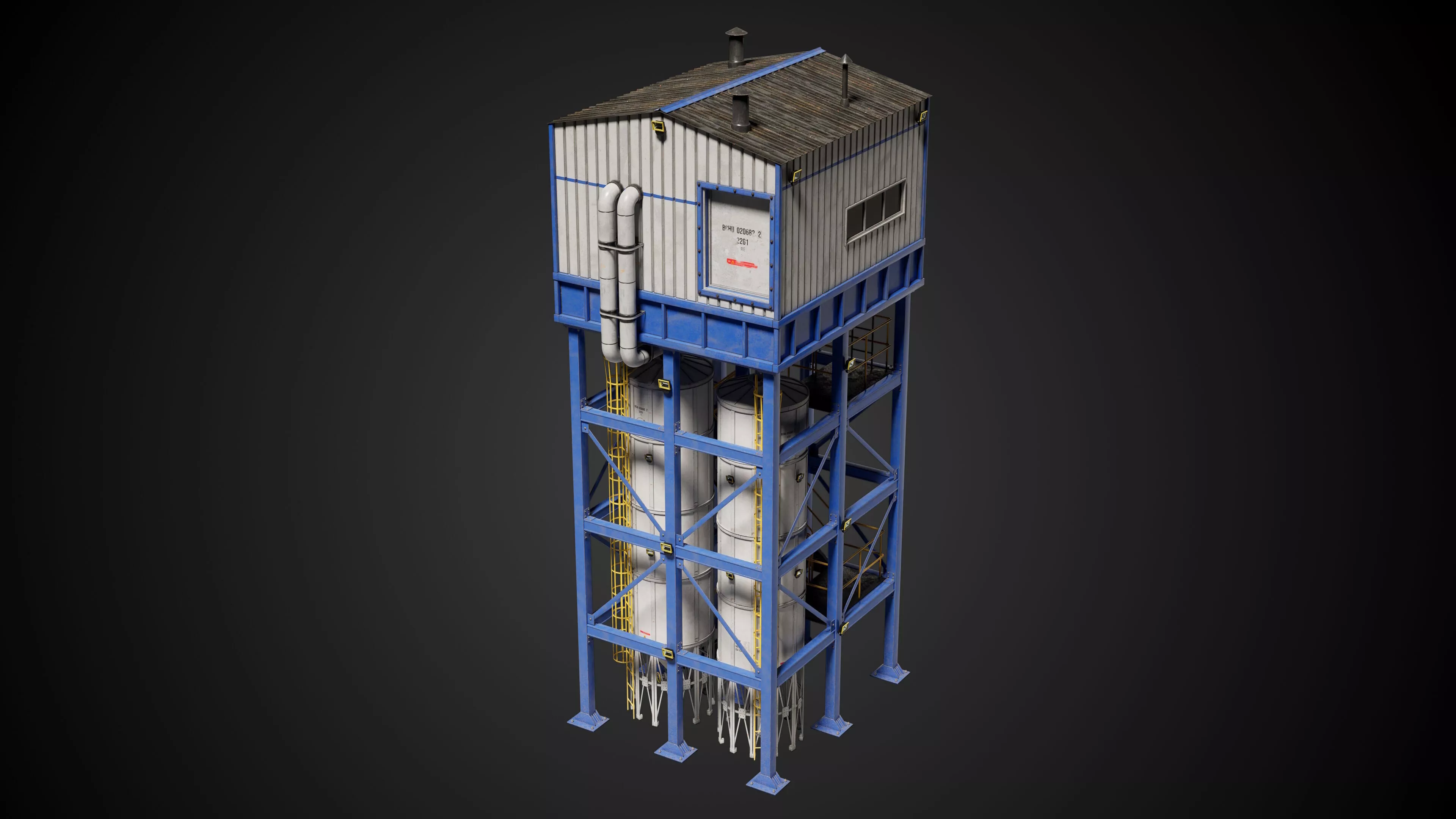 Refinery Storage Tower Industrial Prop Low-poly 3D model