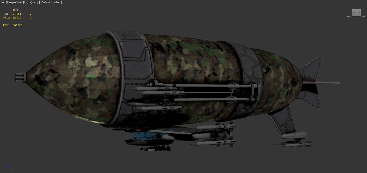 War Zeppelin - Medium Sized Free low-poly 3D model_6
