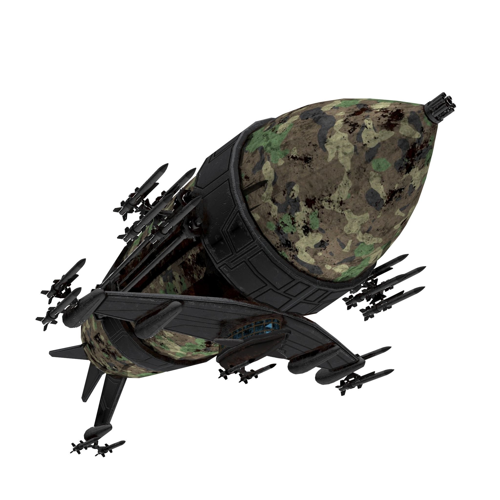 War Zeppelin - Medium Sized Free low-poly 3D model_9