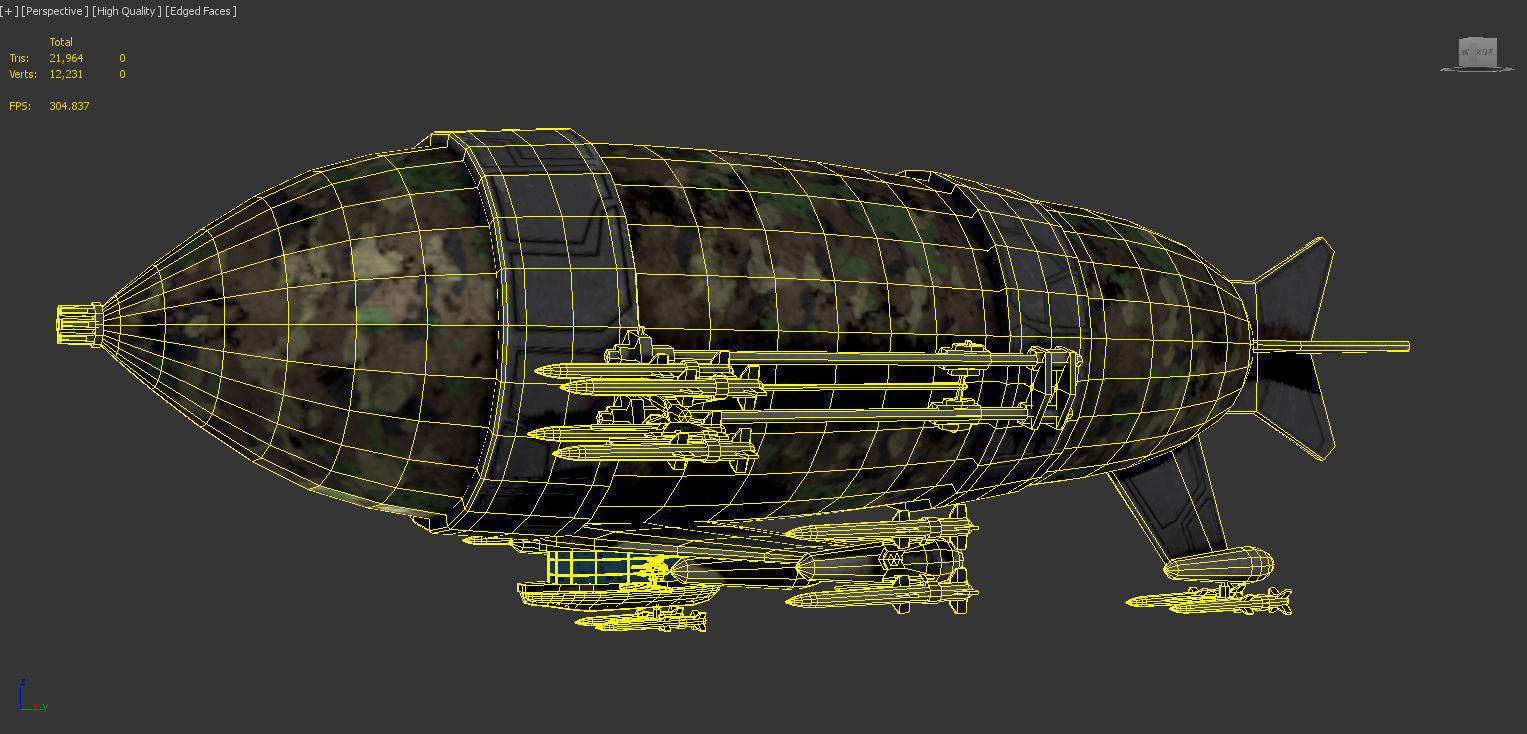 War Zeppelin - Medium Sized Free low-poly 3D model_5