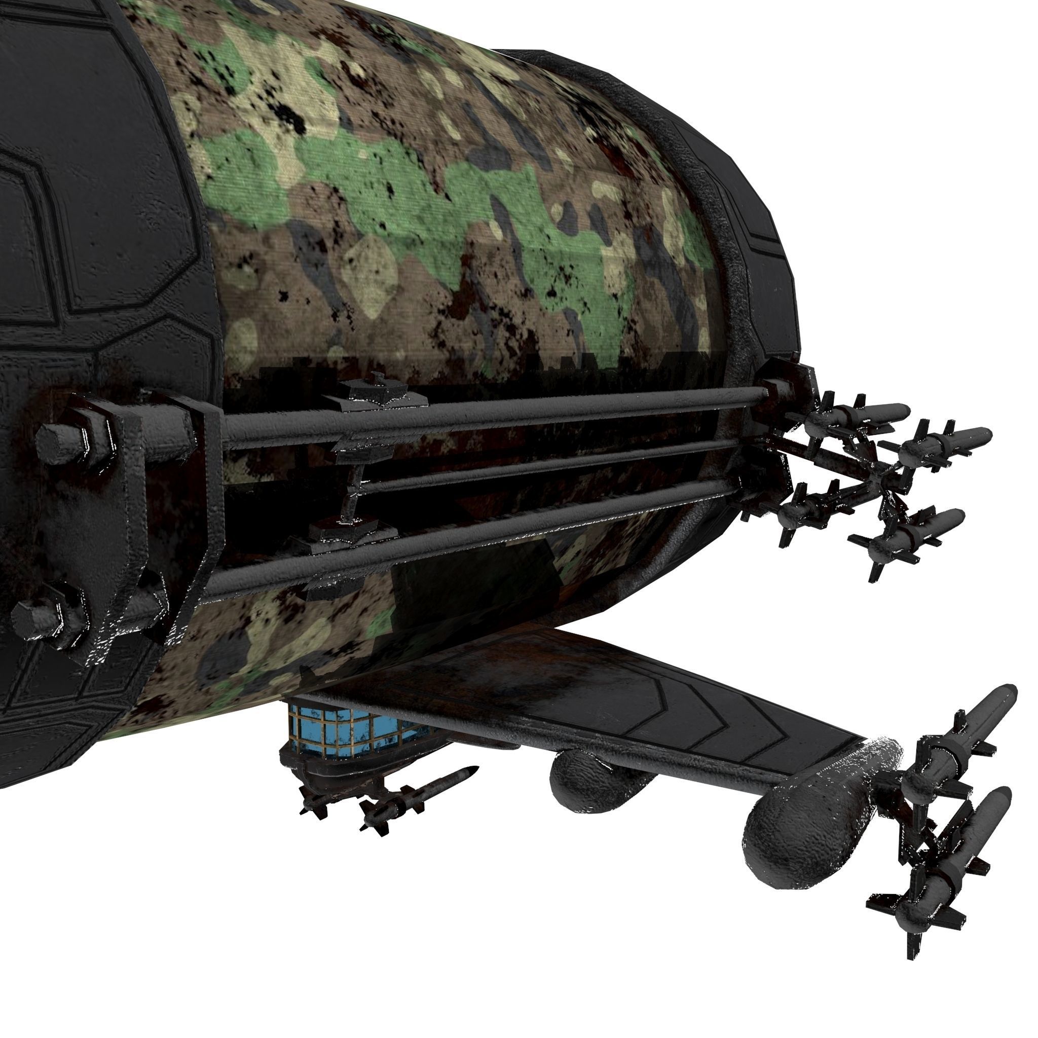 War Zeppelin - Medium Sized Free low-poly 3D model_4