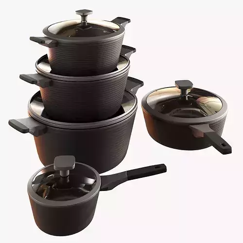 Cookware set 3D model 3