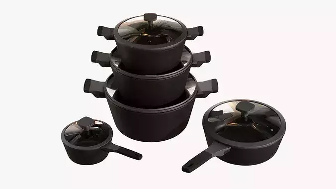 Cookware set 3D model 6