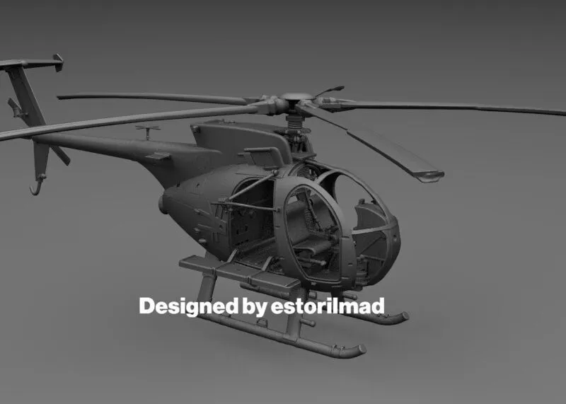 AH-6 MH-6J Little Bird Special Forces Transport Helicopter 3D print model