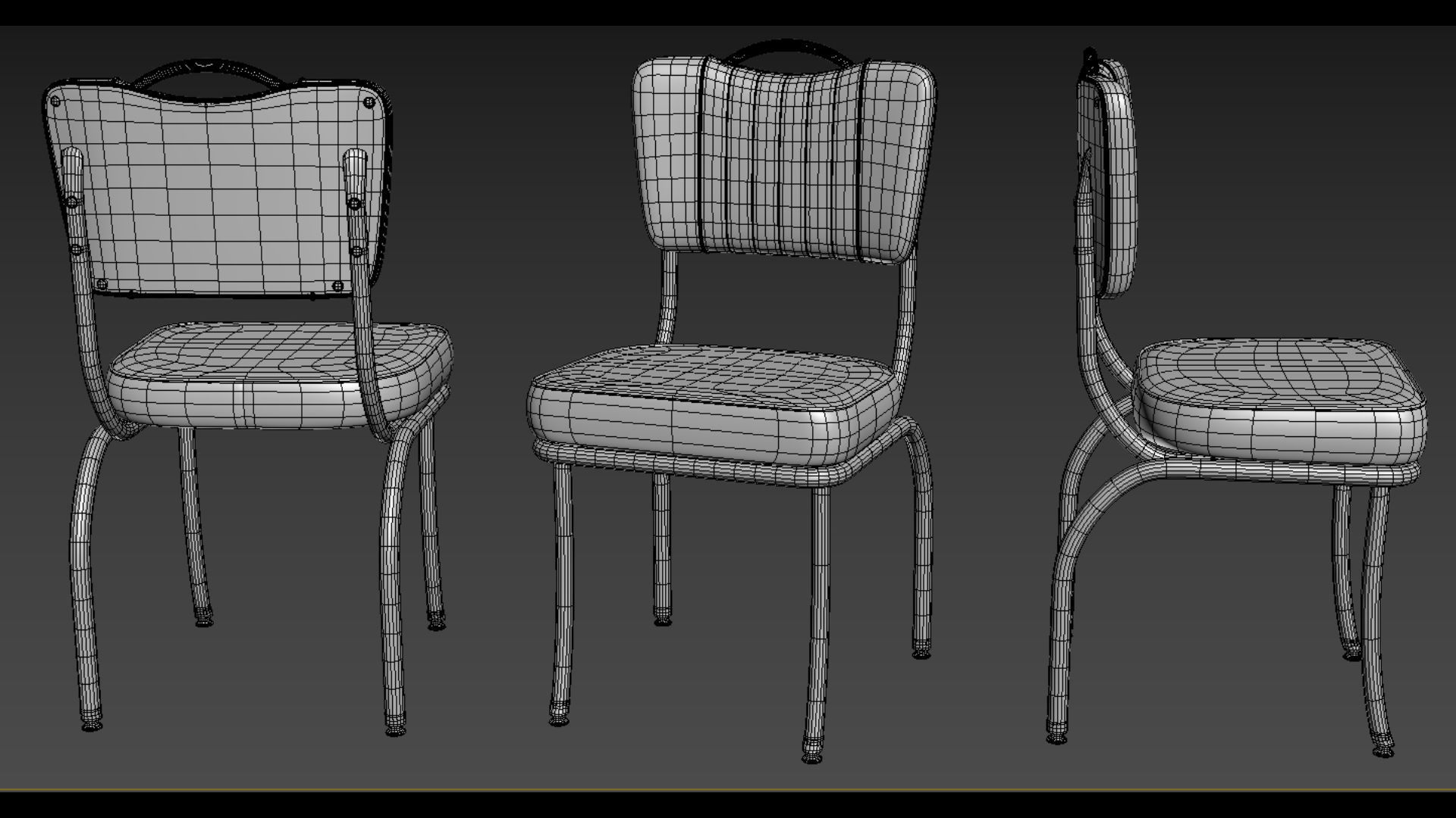 Retro Diner 50s Chair  Low-poly 3D model_12