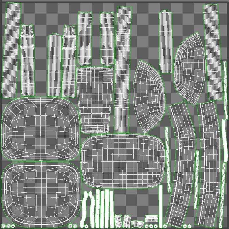Retro Diner 50s Chair  Low-poly 3D model_13