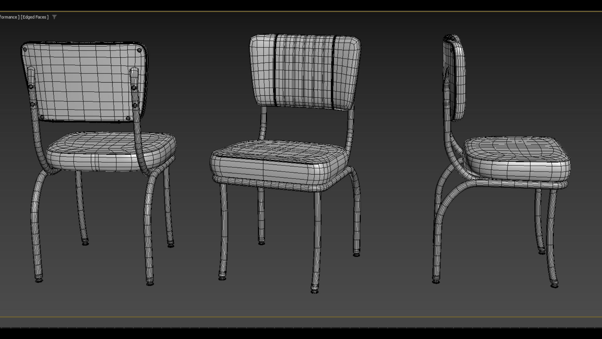 Retro Diner 50s Chair  Low-poly 3D model_11