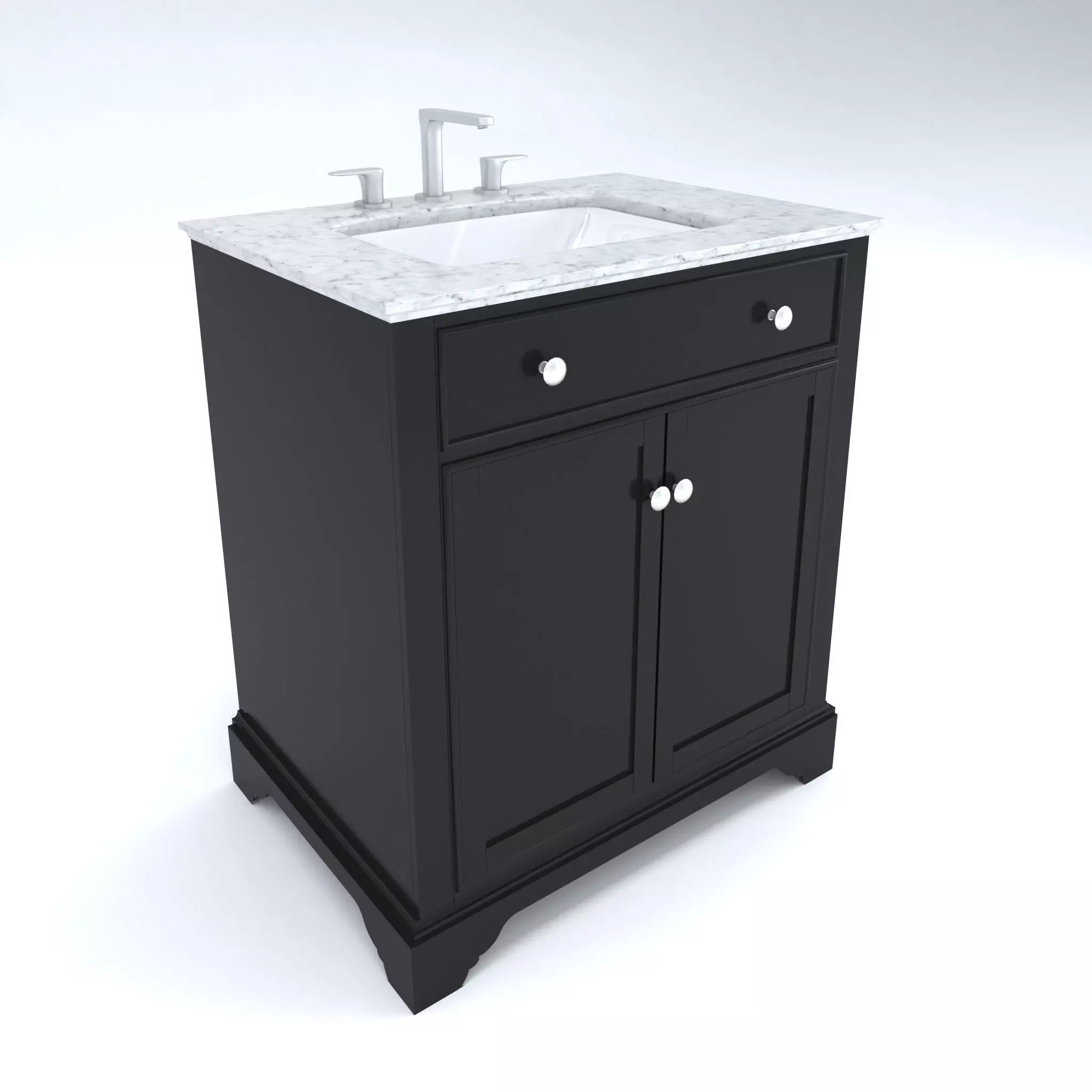 Vanity-002B bathroom vanity with marble top 3D model