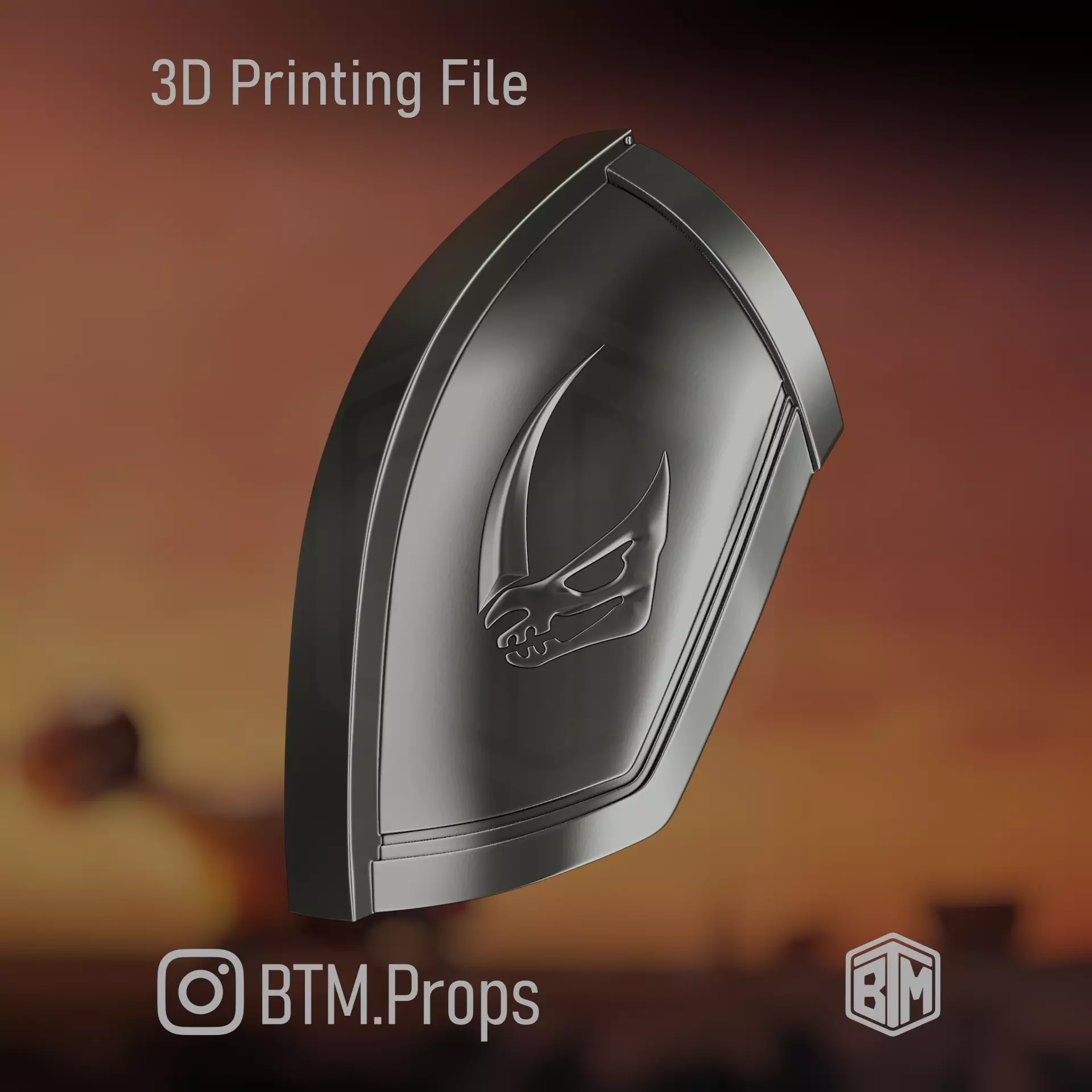 The Mandalorian Beskar Shoulder Pauldron 3D Print STL Files 3D print model