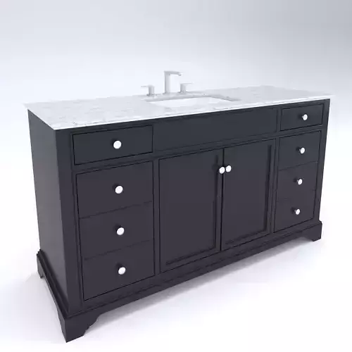 Vanity-004B bathroom vanity with marble top