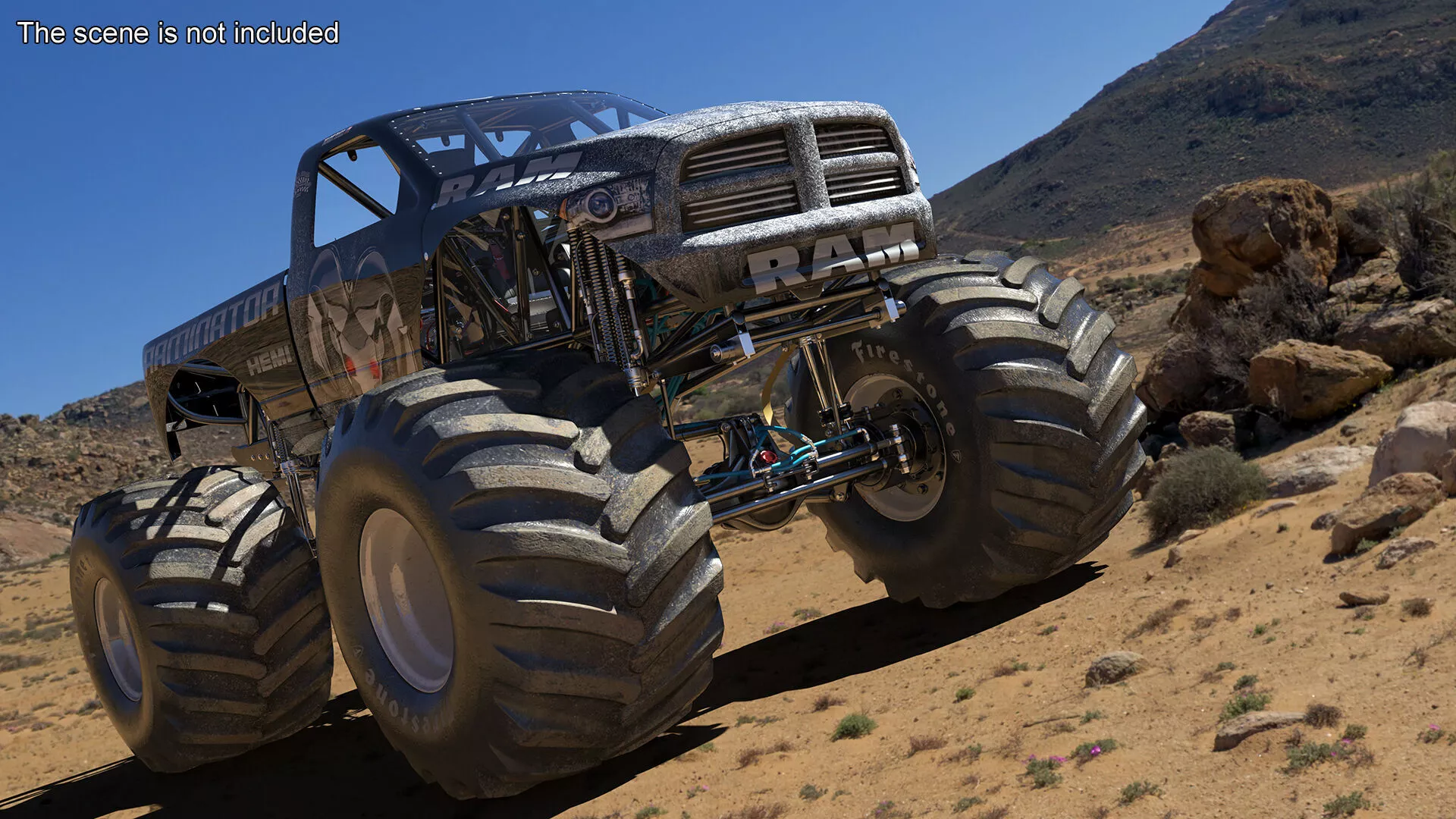 Raminator Monster Truck Rigged 3D model