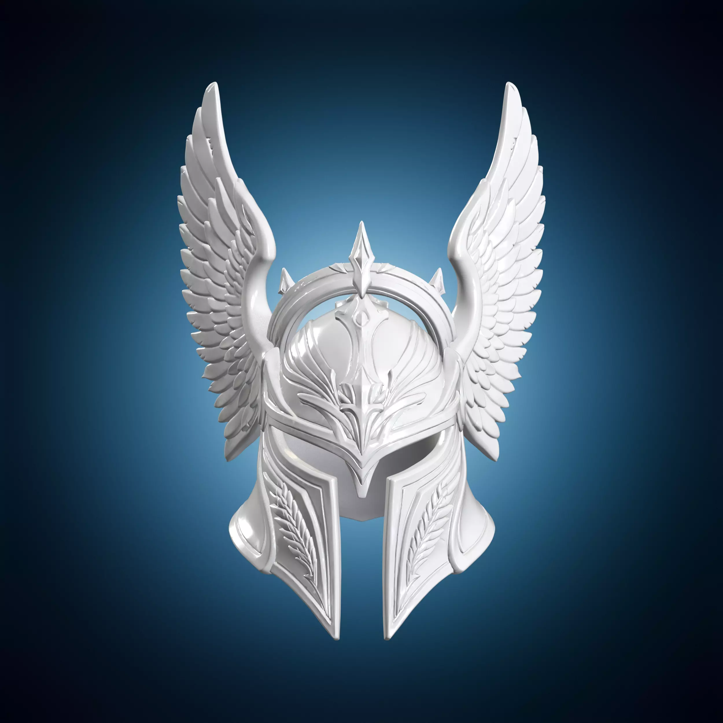 Celestial Angelic Winged War Helmet 3D Print Model 3D print model