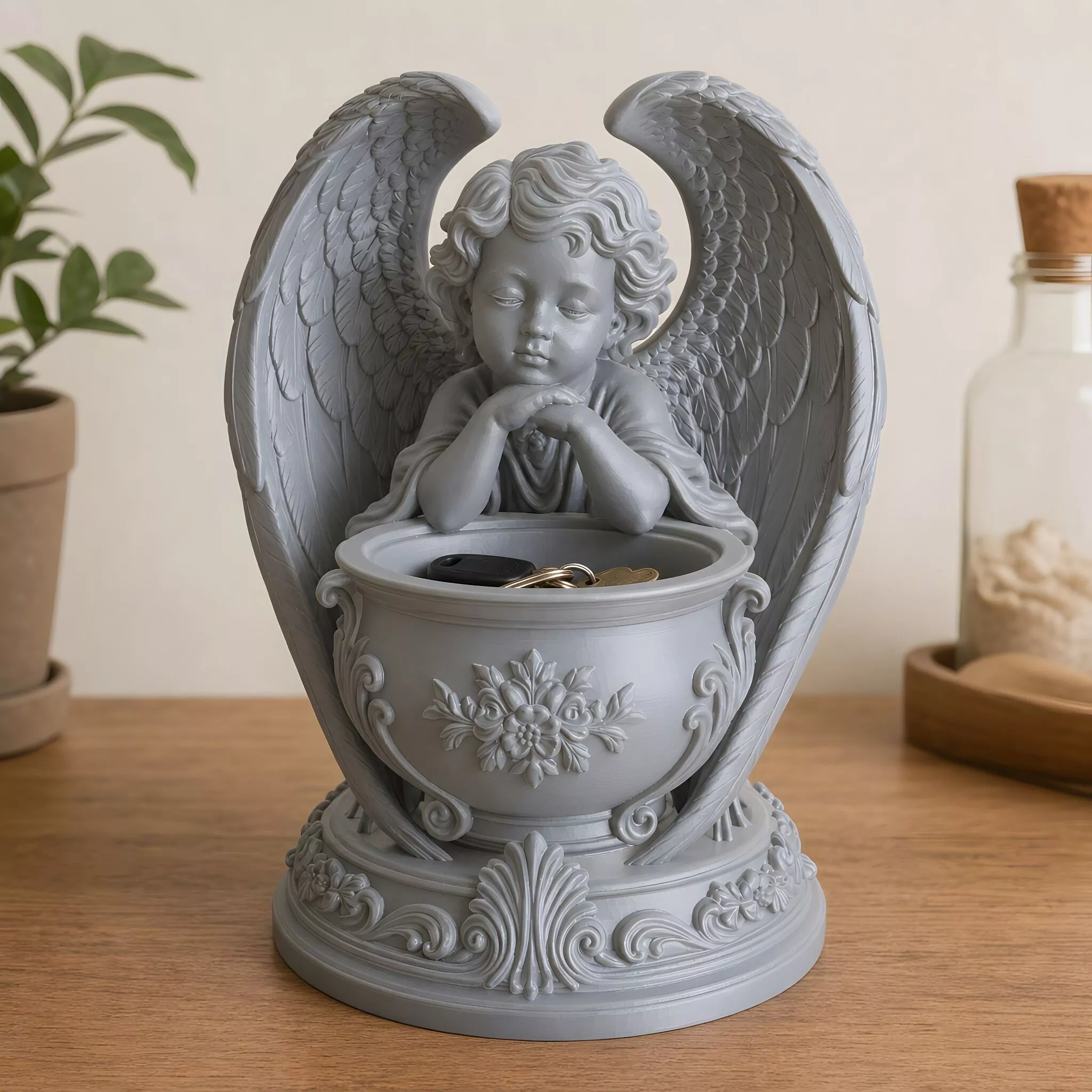 Winged Cherub Planter Vase 3D Print Model 3D print model