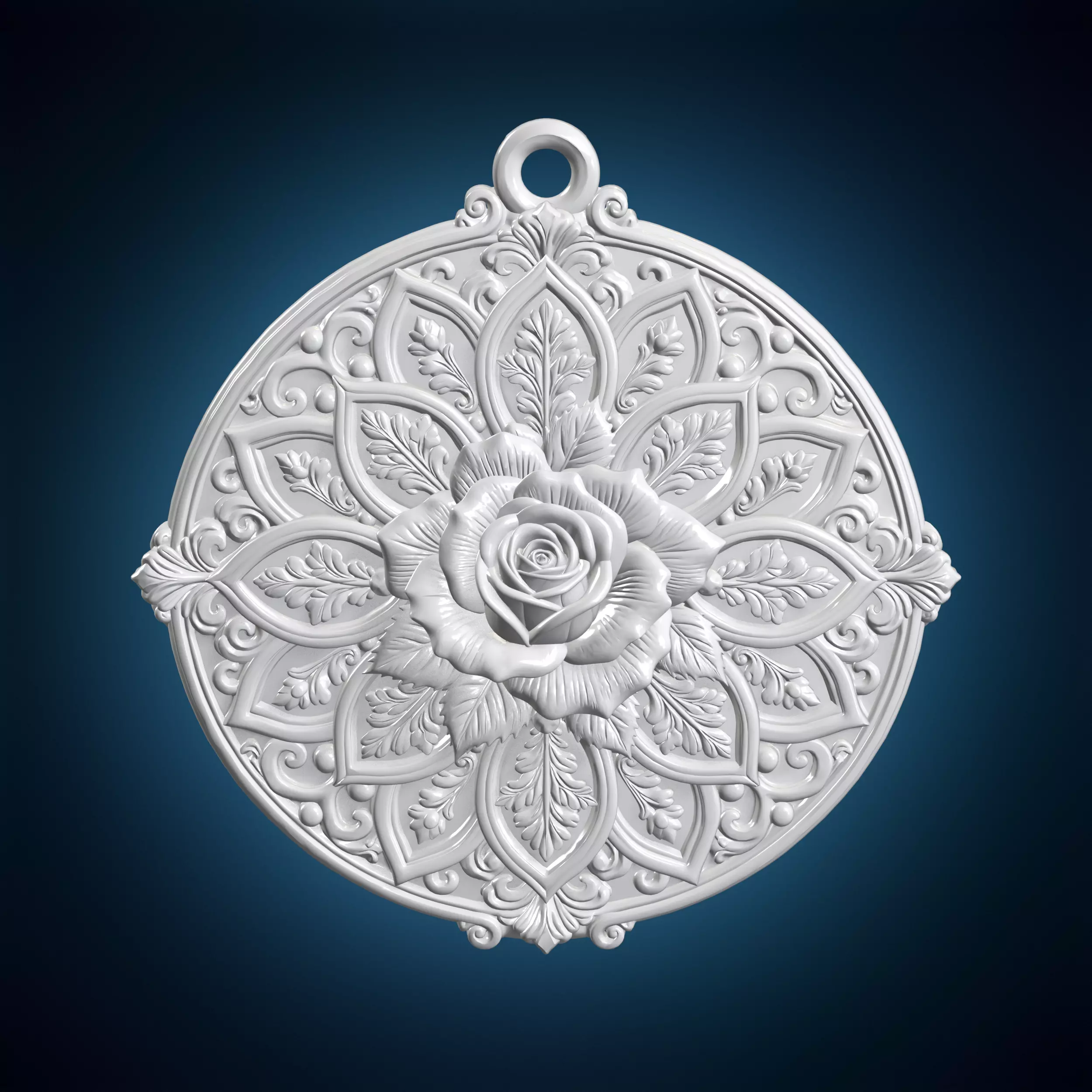 Mandala Rose Medallion 3D Print Model 3D print model
